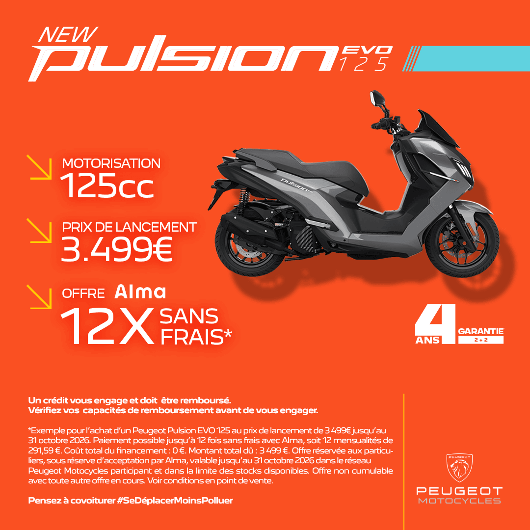 Votre Pulsion Evo en 12x sans frais avec ALMA